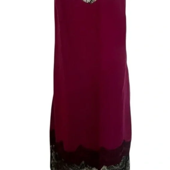 Kiki de Montparnasse Burgundy Lace Trim dress